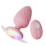 Silicone Anal Vibration Prostate Massager Remote Control Adult G-spot LED Light Anal Plug Sex Toys for Men and Women