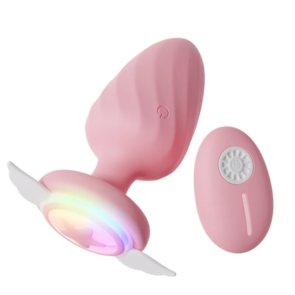 Silicone Anal Vibration Prostate Massager Remote Control Adult G-spot LED Light Anal Plug Sex Toys for Men and Women