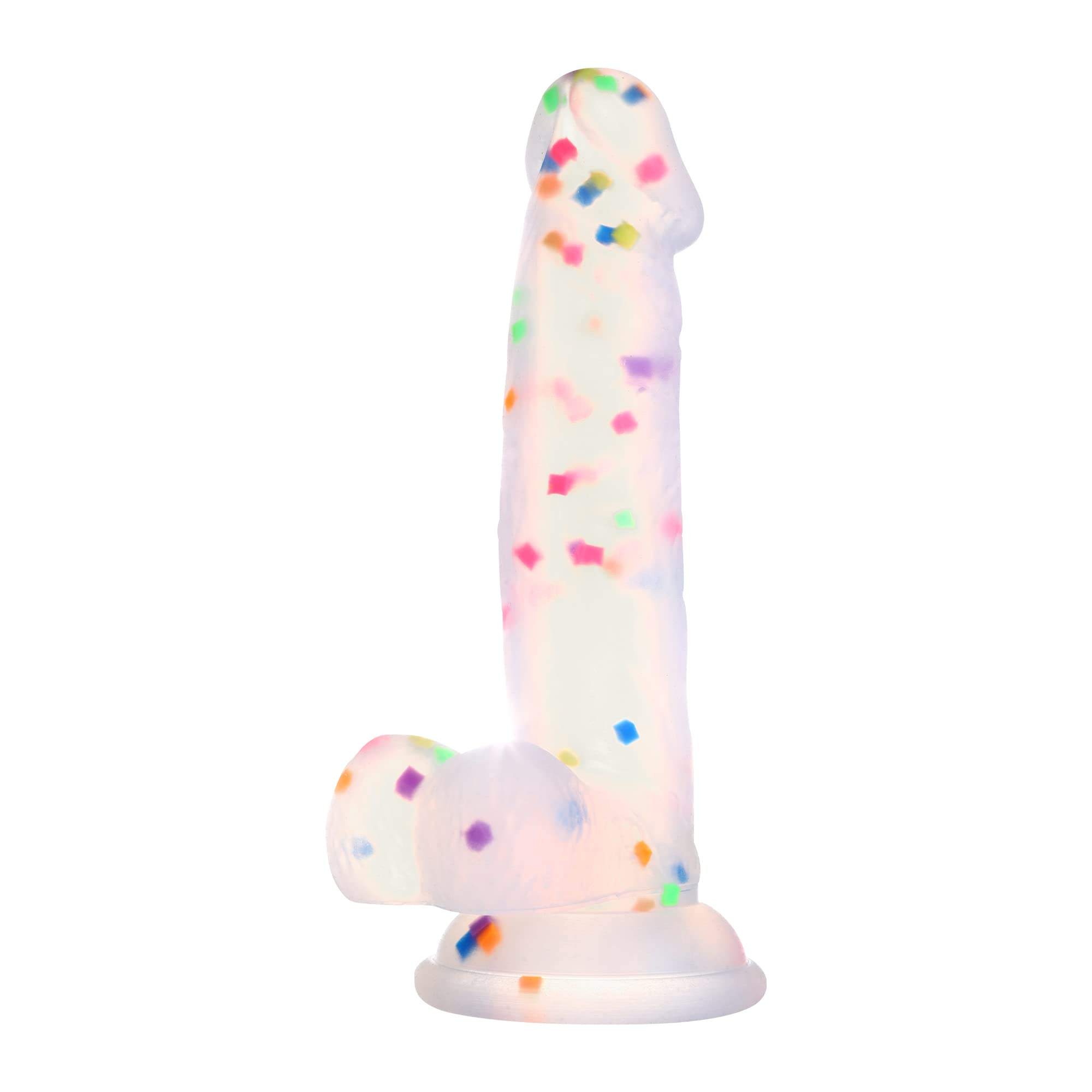 main_pic_0-812 6.5 Inch Clear Silicone Dildo with Flared Suction Cup Base for Hands-Free Play - 图片 1