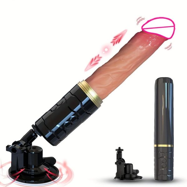 10 Vibration Modes Heating Function for G-Spot Stimulation Realistic Thrusting Dildo Vibrator with Handle & Suction Cup -