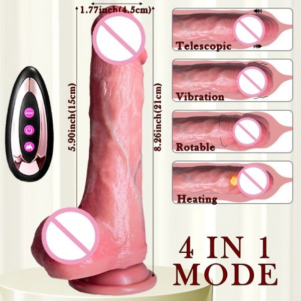 Realistic Dildo Vibrator Lifelike Liquid Silicone Remote Control Strong Suction Cup Adult Couple's Sex Toy