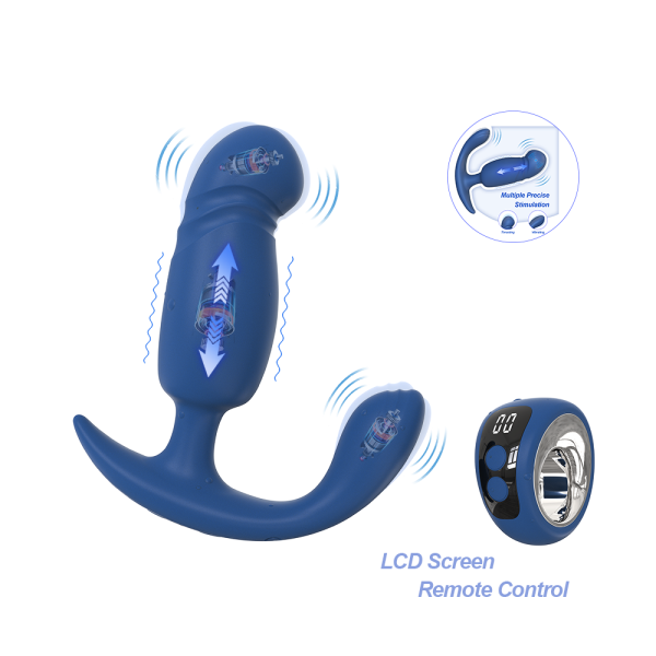 OEM Adult Sex Toys Remote Control Butt Plug Vibrator Telescopic Thrusting Anal Plug Vibrator Sex Toys for Men