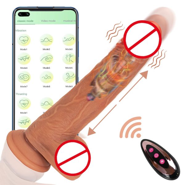 Remote Thrusting Vibrator Liquid Silicone Dildo Artificial Penis Realistic Dildo Sex Toy for Woman Lifelike Silicone Dildo
