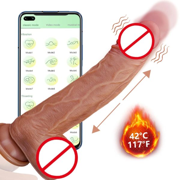 APP Control Liquid Silicone Dildo Artificial Penis Realistic Dildo Sex Toy for Woman Lifelike Thrusting Silicone Dildo Vibrator