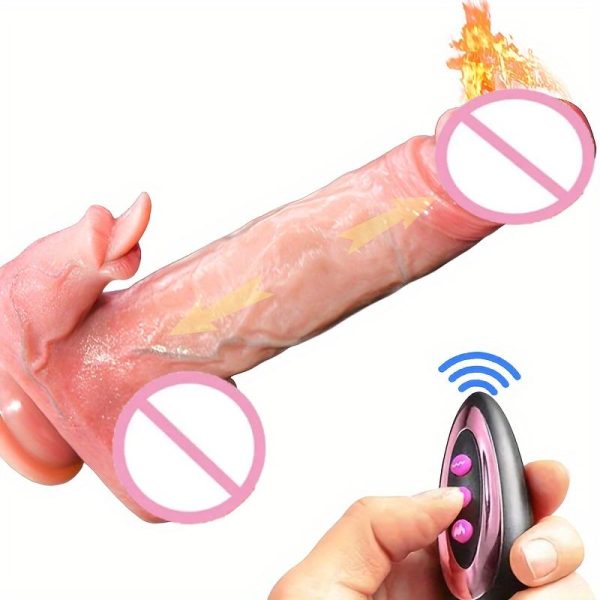 Extended Realistic Dildo Remote Control Suction Cup Realistic Penis Automatic Retractable Rotating Heated Sex Toy