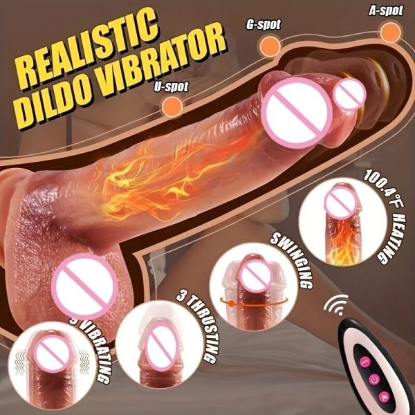Hot Sale Multi-Function Silicone Wholesale Remote Control Warming Telescopic Women Dildo Vibrator Sex Toy