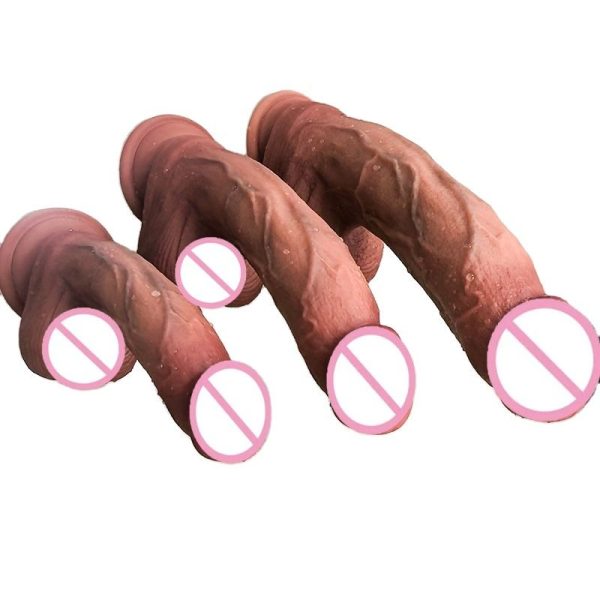 OEM Realistic Artificial Silicone Huge Dildo Soft up & Down Moving Head Vibrator Adult Sex Toy for Women