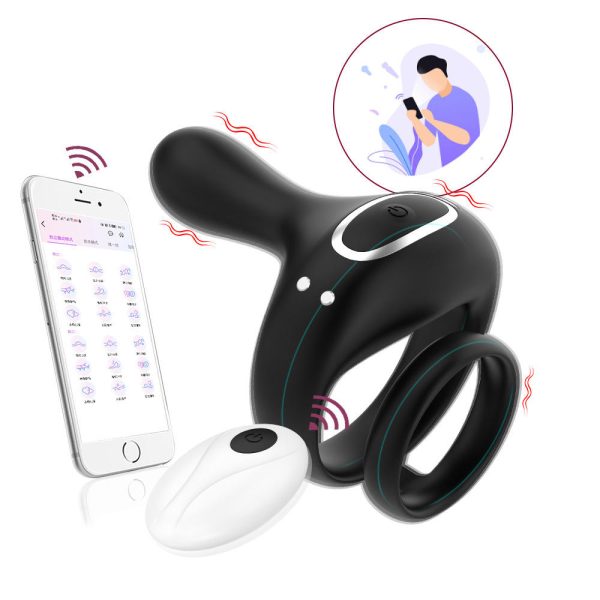 Wireless Remote Control and APP Control Wheel Lock Ring Vibration Massage Masturbator Glans Vibration Male Tire Lock Ring