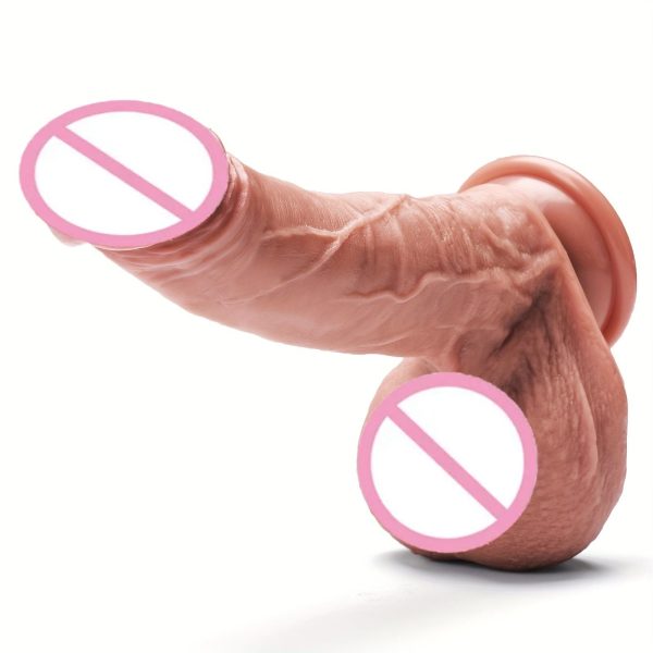 OEM Liquid Silicone Dildo Female Masturbator Realistic Dildo Soft Lifelike Dildo With Ball and Suction Cup Sex Toys for Couple