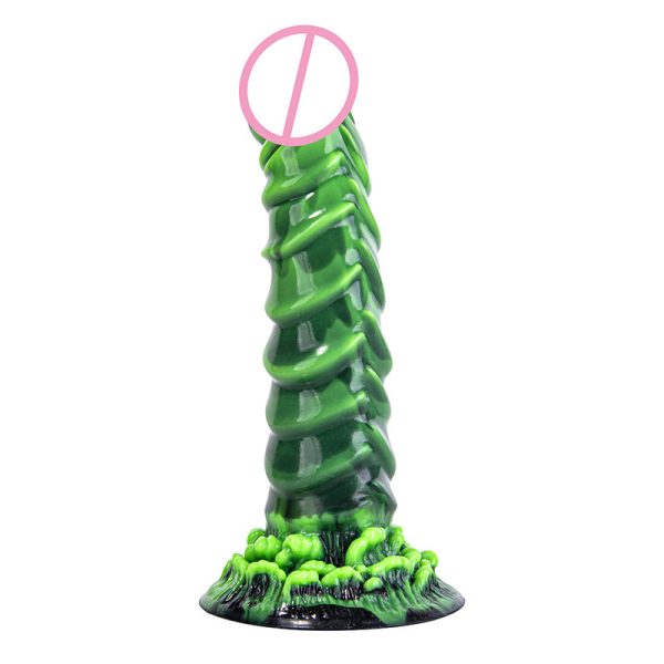 OEM New Design Fantasy Silicone Dildos Big Monster Green Spiral Dragon Dildo Tentacle Dildo for Women Men
