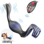 Prostate Massager Anal Plug Cock Ring Vibrator Sperm Lock Ring Delay Ejaculation Trainer Penis Ring for Men - 图片 2