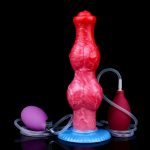 OEM 22.8cm Squeezing Inflatable Water Spray Shaped Dildo for Private Masturbation and Cleaning of the Backyard Silicone Rod - 图片 2