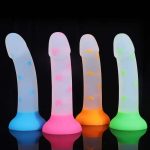 OEM Colorful Liquid Silicone Glowing in Dark Dildo Soft Realistic Anal Plug Dildo Women Masturbation Toys - 图片 2
