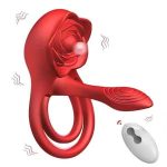 4 in 1 Orgasm Clitoral Stimulation Remote Control Vibrator Silicone Chargeable Cum Locking Masturbation Ring for Couples - 图片 2