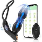 APP Control Adult Prostate Telescopic Massage Double Cock Ring Vibrator Anal Butt Plug Stimulator Masturbator Anal Toy - 图片 2