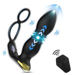 Dual Cock Ring Design Remote Control Telescopic Vibrating Male Butt Plug Anal Toys Men Thrusting Prostate Massager Anal Vibrator - 图片 2