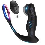 Wireless Remote Control Finger-Motion Wiggling Butt Plug Anal Vibrator Fingering Male Prostate Massager with Penis Cock Rings - 图片 2