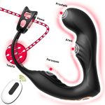 Male Prostate Massage Vibrator Double Ring Anal Plug Vibrator Silicone Delay Ejaculation Male Masturbator Adult Sex Toys for Men - 图片 2