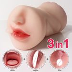 Hot Selling 3 in 1 Male Masturbator Cup for Man Vagina 4D Realistic Sex Toy for Men Sex Toys Massager for Men Latex Adult Shop - 图片 2