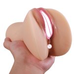 TPE Dual Channel Male Masturbation Cup Sexual Tools Adult Manual Vibrating Airplane Cup With Real Skin Texture - 图片 2