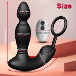 Thrusting Anal Vibrator Penis Ring With 3 Motors Remote Control Telescopic Prostate Massager With 10 Modes Anal Plug - 图片 2