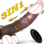 3 in 1 Automatic Telescopic Vibrating Rod Hand-free G-spot Dildos Female Dildo Vibrator Sex Machine for Woman - 图片 2