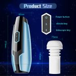 2 in 1 5 Telescopic Modes 5 Vibration Modes Electronic Adult Toys for Male Masturbation - 图片 2