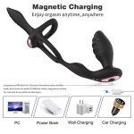 OEM Adult Sex Toy Men's Thickened Penis Locking Sperm Ring Vibrator Couple Shared Remote Control Anus Plug - 图片 2