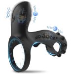 OEM Dual Ring Adult Sex Toys Stimulator Massager Vibrating Penis Ring Cock Sleeve for Men Erection Enhancing and Female Pleasure - 图片 2