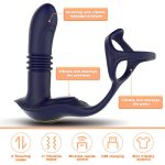 OEM Wireless Remote Control Telescopic Prostate Massager Delay Ejaculation Cock Ring for Men Butt Plug Anal Vibrator for Couples - 图片 2