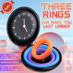 OEM 3PCS Set Enhancer Penis Rings Reusable Adult Sex Toys Soft Silicone Cock Ring - 图片 2