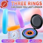 3 Pcs Reusable Silicone Cock Penis Rings Enlargers Erection Enhancing Long Lasting Ejaculation Adult Sex Toys for Men or Couples - 图片 2