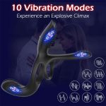 OEM Vibrating Penis Ring Sex Toys 2 in 1 Vibrating Cock Ring With 10 Vibration Silicone Adult Toy Adult Sex Toys for Couples - 图片 2