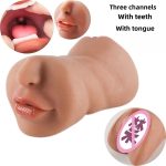 OEM Three-channel Simulation with Teeth Famous Instrument Mold Male Mouth Masturbator Aircraft Cup - 图片 2