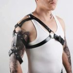 OEM Chest Harness Leather Men Sex Lingerie PU Leather Bondage Restraints for Man Sex Bondage Gear Cosplay Handcuff - 图片 2
