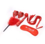 OEM Fancy Red Leather Bdsm Bondage 4pcs Fetish Sm Games Tool Flirting Sex Life - 图片 2