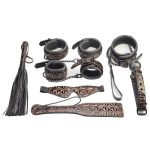 OEM 7pcs Set Bed Bondage Set Restraint Adult Game Belt Sex Handcuff Eye Mask Whip Collar Kit Sex Toy for Couple Sex Accessories - 图片 2