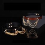 OEM Wholesale Women's Sexy Fashion PU Leather Bandage Necklace BDSM Training Flirting Chain Choker Sex Toys - 图片 2