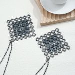 Women's Rhinestone Decorative Nipple Pasties Sexy Choker Collar Body Chain Silicone Self-Adhesive Reusable Nipple Cover Stickers - 图片 2