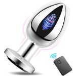 Wholesale Stainless Steel 10 Modes Vibrator Anal Plug Prostate Massagger Metal Vibrating Anal Plug with Remote - 图片 2