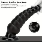 Black Pointed Super Large Anal Plug Suction Cup Vulva Anal Sex Toys Sexy Rose Large Thick Fist Sex Toy Anal Enlargement - 图片 2