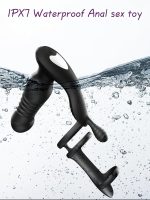 Thrusting Dildo Anal Vibrator Telescopic Vibrating Prostate Massager Butt Plug Anal Man Penis Cock Ring Adult Sex Toys Vibrator - 图片 2