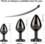 OEM Vaginal Massager Black Metal Butt Plug Vibrator Heart Anal Plug Smooth Candy Adult Game Products Sex Stuff Sexual Toy - 图片 2