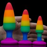 Rainbow Color Medical Grade Liquid Silicone Anal Plug Dildo Sex Toy for Men and Women G-Spot Butt Stimulation - 图片 2