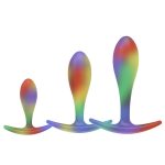 Rainbow Color Medical Grade Liquid Silicone Anal Plug Dildo Sex Toy for Men and Women G-Spot Butt Stimulation - 图片 2