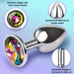 OEM Colorful Anal Butt Plug 3 Pcs Sets Dazzling Colour Safety Metal Fantasy Sex Games for Starter Beginner - 图片 2