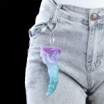OEM Adult Toys Fantasy Gifts for Woman Creative Soft Silicone Sexy Dildo Anal Plug Keychain - 图片 2