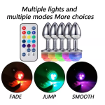 OEM Metal Adult Game Lamp Sex Toys Women Wireless Remote Controlled Colorful Lamp Anal Light up Led Butt Plug for Men and Women - 图片 2