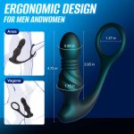 OEM New Silicone Electric Cock Ring Dildo Anal Vibrator 2 in 1 Erection Sex Gay Couples Masturbation Penis for Men Sex Toy - 图片 2