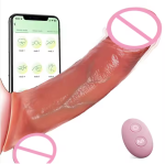 OEM Hollow Strap on Dildo Vibrating Realistic Penis Sleeve Condoms Sex Toy for Male Delay Ejaculation - 图片 2